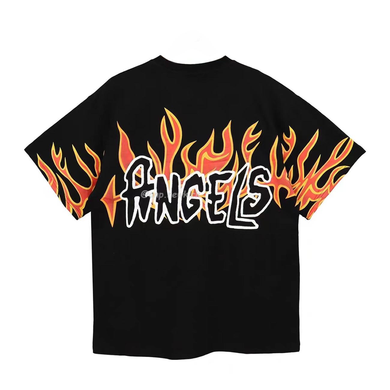 Palm Angels Graffiti Flame T Shirt Shorts Black White (13) - newkick.cc